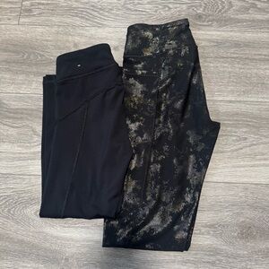 Bundle Woman’s Black Leggings Full/ Crop Length Size S Excellent Condition